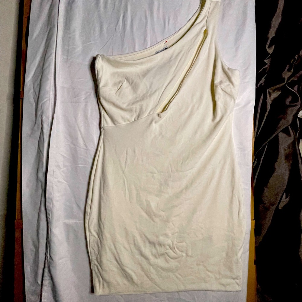 Fashion Nova Off the shoulder cream dress